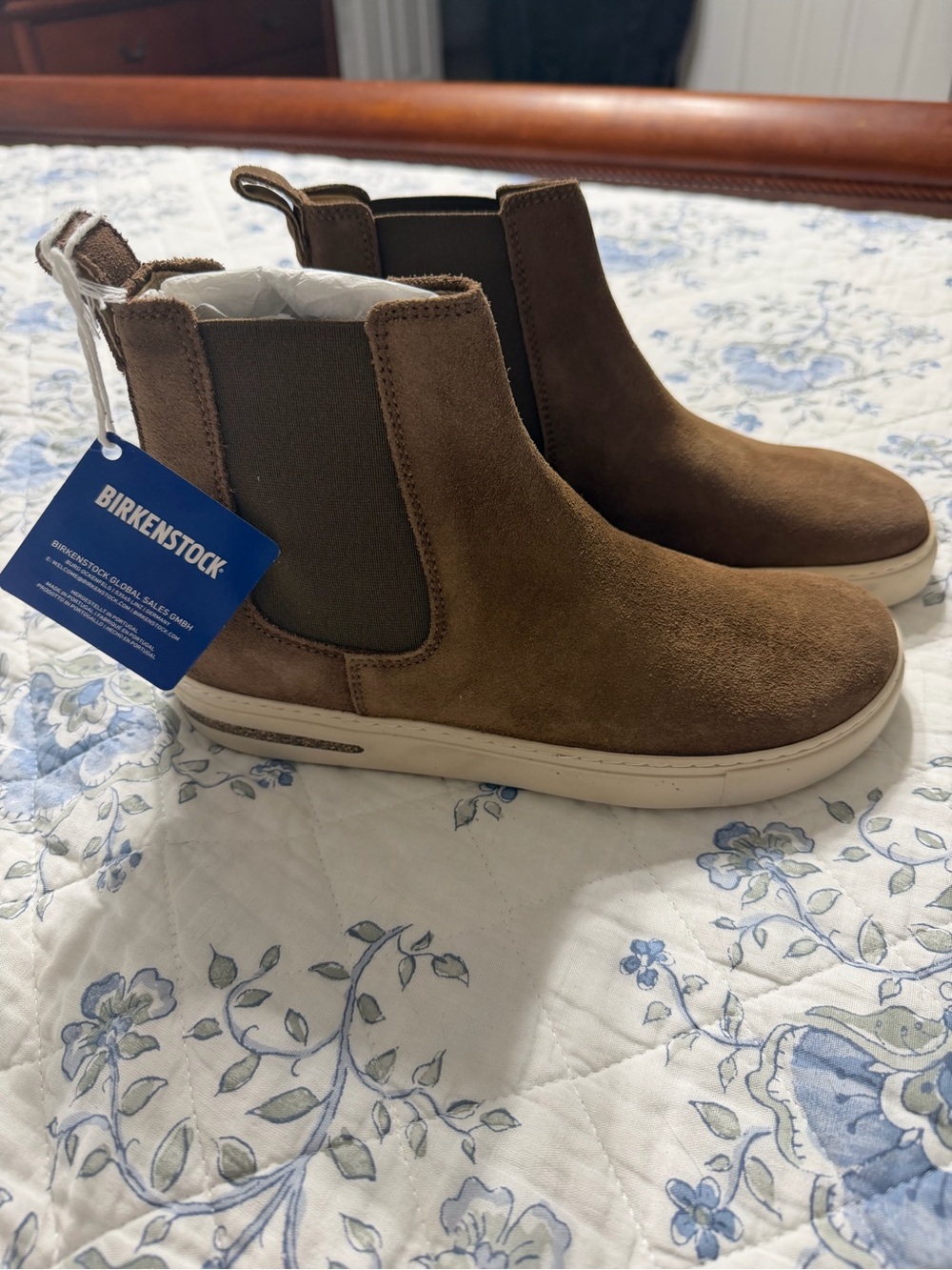 Birkenstock Brown Suede Chelsea Ankle Boots size 7 new no box